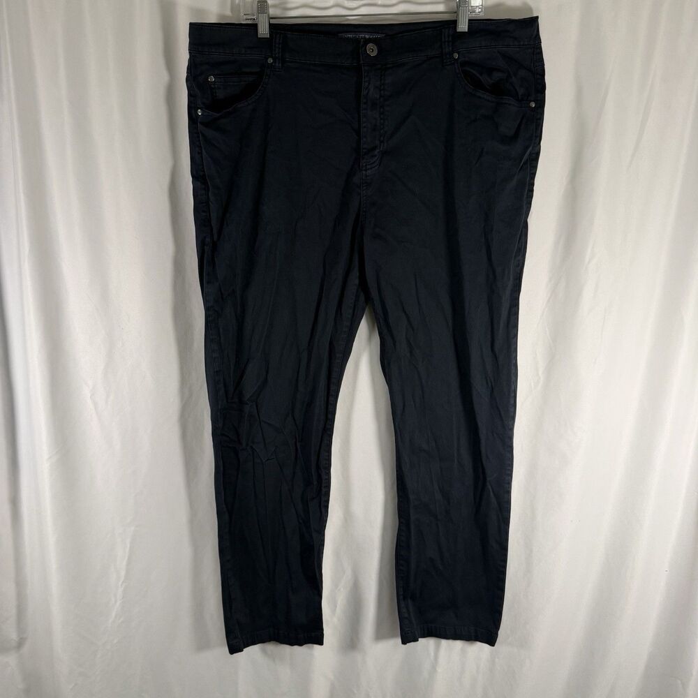 Nantucket Whaler Chino Pants Men's 40x30 Black Flat Front Straight Leg